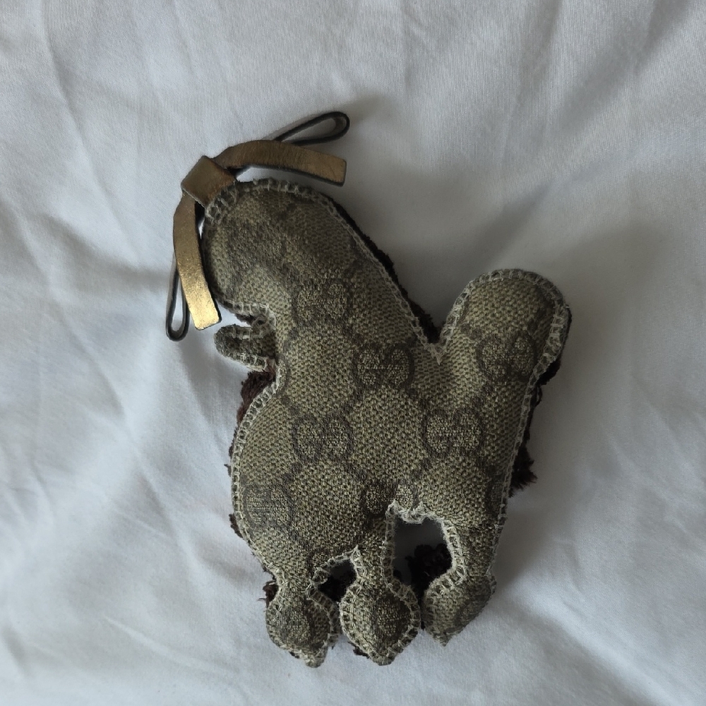 Gucci Beige and Brown Poodle Dog Keychain
